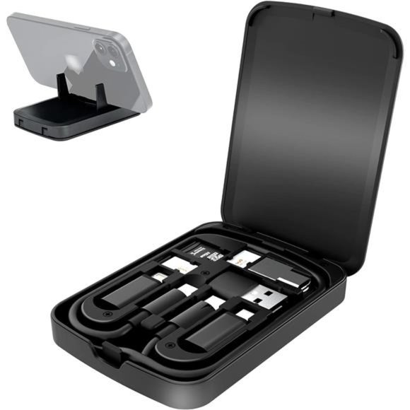Multi-Functional Compact Cable Card with 22" USB-C Cable & USB-A/Micro-USB/Light - Picture 1 of 5
